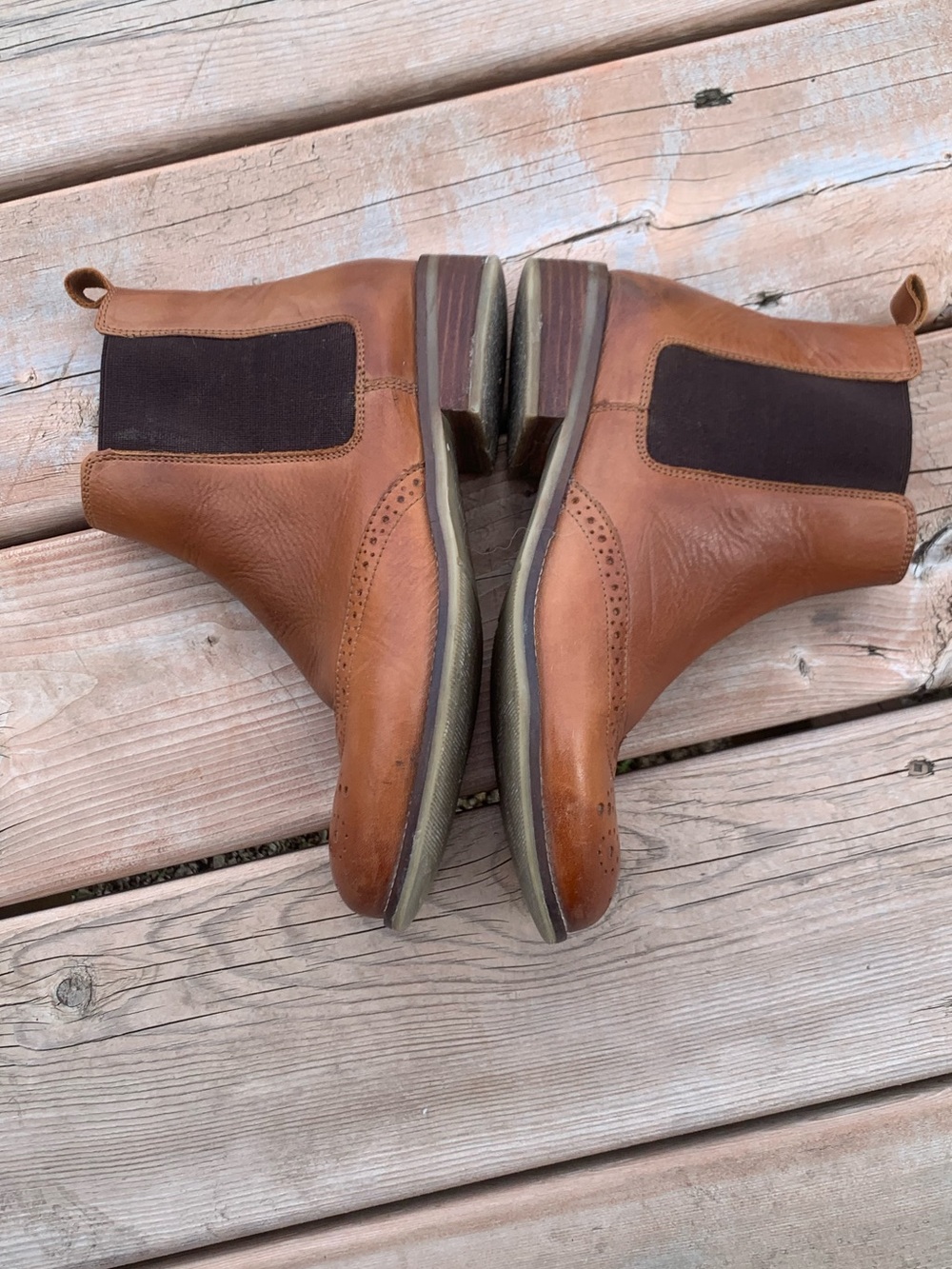 Brown Leather Ankle Cowboy Western Boots Booties Cox Size 37 women’s 7 - Picture 5 of 10